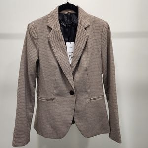 NWT Zara Blazer, Tan/Brown, Houndstooth Pattern, Size US4